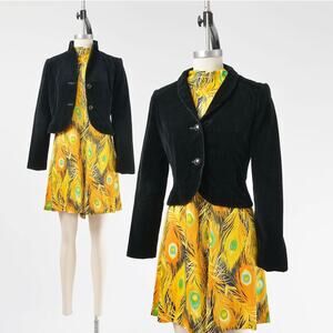 Vintage 70s 80s Pierre Cardin Cotton Velvet Jacket Fitted Cropped Jacket XS S